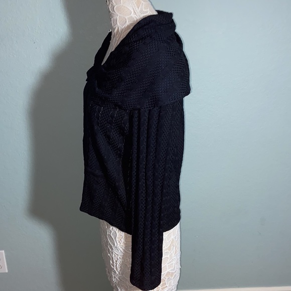 Ming Wang Cape Cropped Jacket Black Size L - Picture 4 of 11